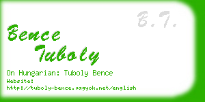 bence tuboly business card